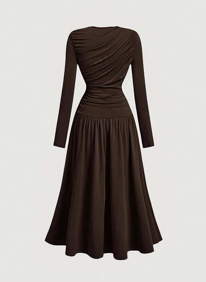 Take Two Women Fitted Waist Gathered Maxi Dress