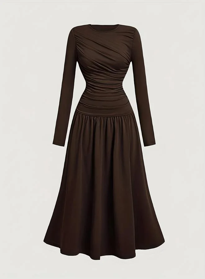 Take Two Women Fitted Waist Gathered Maxi Dress