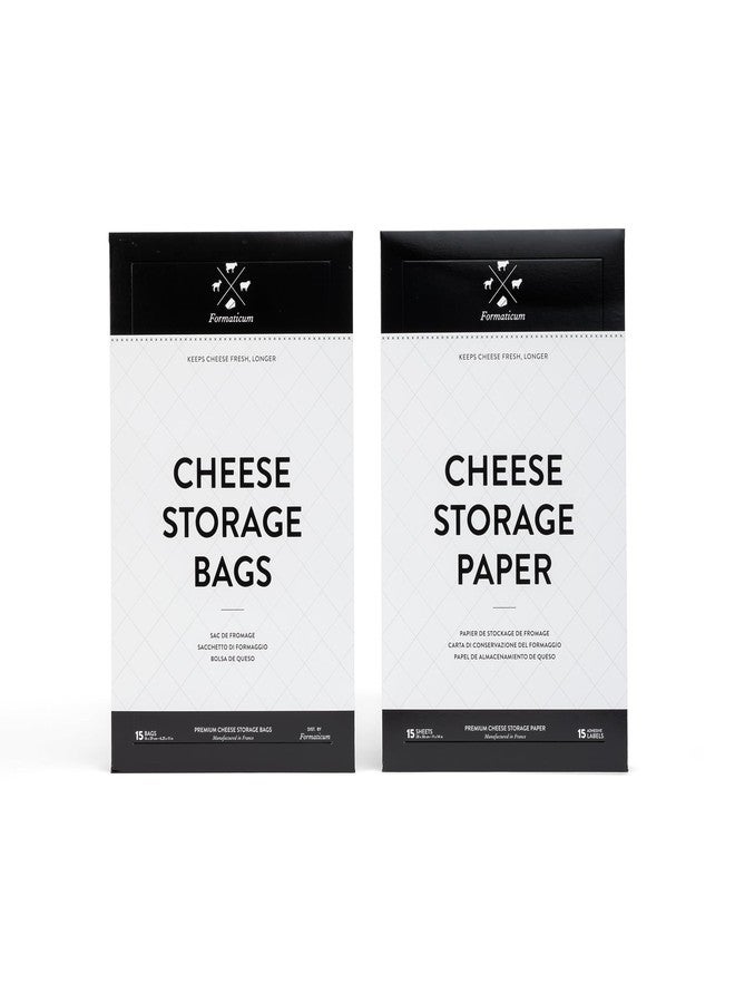 Formaticum Cheese Storage Bags with Storage Paper & Adhesive Labels - Wax Paper Bags & Paper - Cheese Paper for Wrapping Cheese - Porous Brown Paper Bags 6 x 11 (45 x Bags, Sheets & Labels) - Image 1