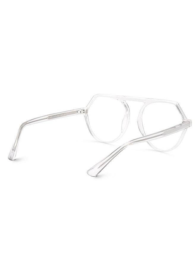 Zeelool Unisex Classic Oversized Aviator Glasses with Non-prescription Clear Lens Eyewear Zane OT883141-02 Crystal - Image 4