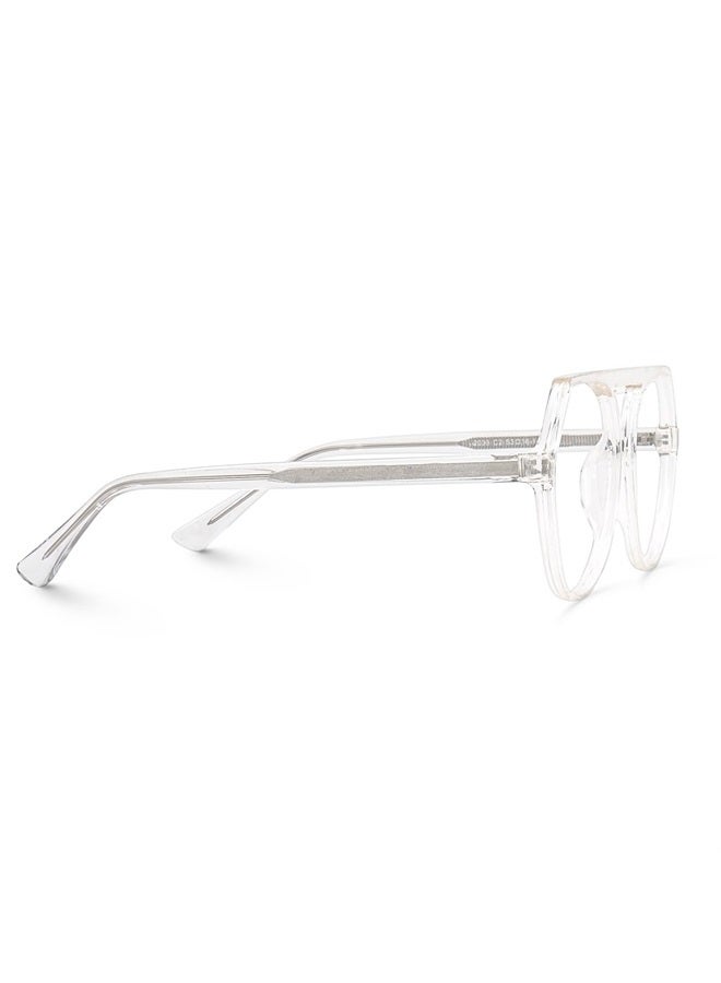 Zeelool Unisex Classic Oversized Aviator Glasses with Non-prescription Clear Lens Eyewear Zane OT883141-02 Crystal - Image 3