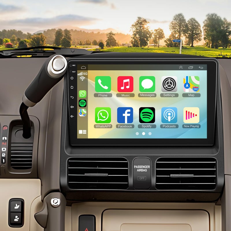 Adapter-Universe 4G+64G Car Radio for Honda CRV 2002 2003 2004 2005 2006, Support Wireless Carplay&Android Auto, Bluetooth/Voice Control/GPS/WiFi/Back-up Camera/SWC/FM, 9 Inch IPS Touch Screen for Honda CRV - Image 1