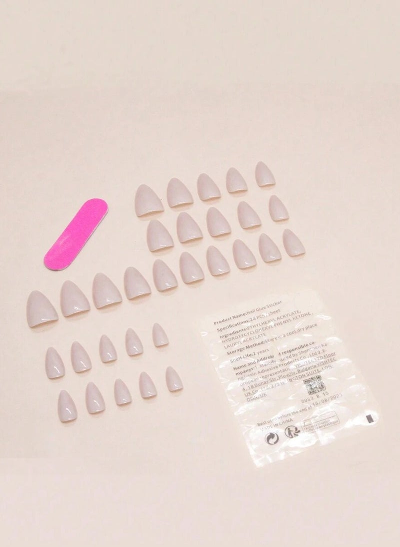 Beige artificial nails containing 24 nail - Image 3