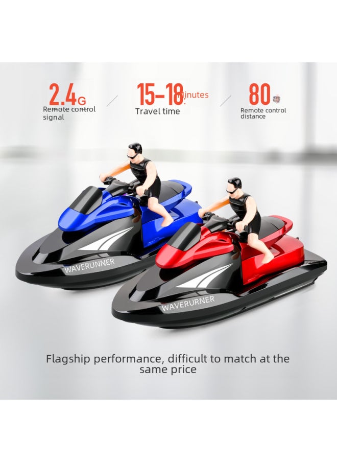 2.4g Remote Control Motorboat High-speed Electric Model Boat For Boys Children's Water Toy Wireless Radio Control Boat-Color:Red Single Electric Version  - Image 4