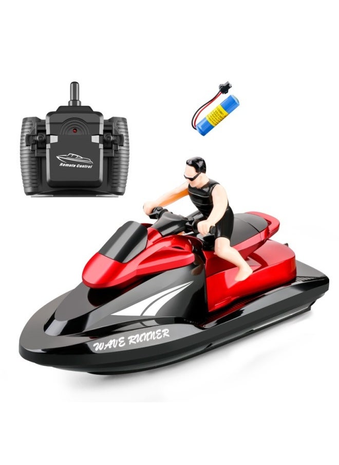 2.4g Remote Control Motorboat High-speed Electric Model Boat For Boys Children's Water Toy Wireless Radio Control Boat-Color:Red Single Electric Version  - Image 1