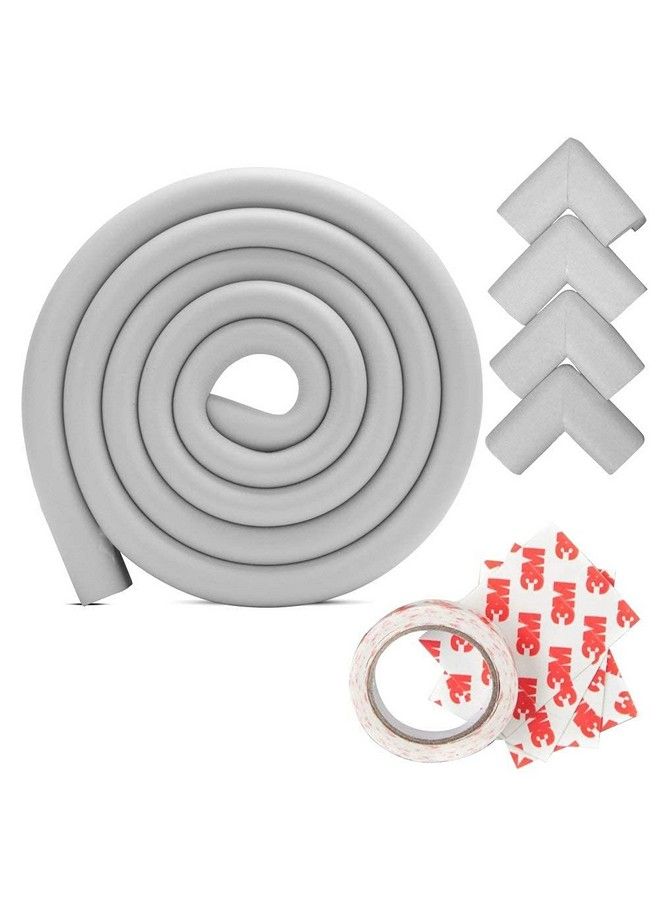 Leeonz حماية زوايا الطاولة من الأطفال واقي حواف ناعم من مطاط الفوم مع شريط 3M زوايا 6 قدم + 4 زوايا رمادي؛ رمادي ثقيل - Image 2