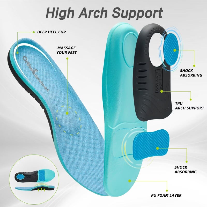 OrthoComfoot Women's Orthopedic Slip-On Loafers Walking Shoes for Plantar Fasciitis: Diabetic Supportive Loafers for Shopping, Achilles Tendon Casual Loafers Deck Shoes for Neuropathy Pain Blue Size 10 - Image 5