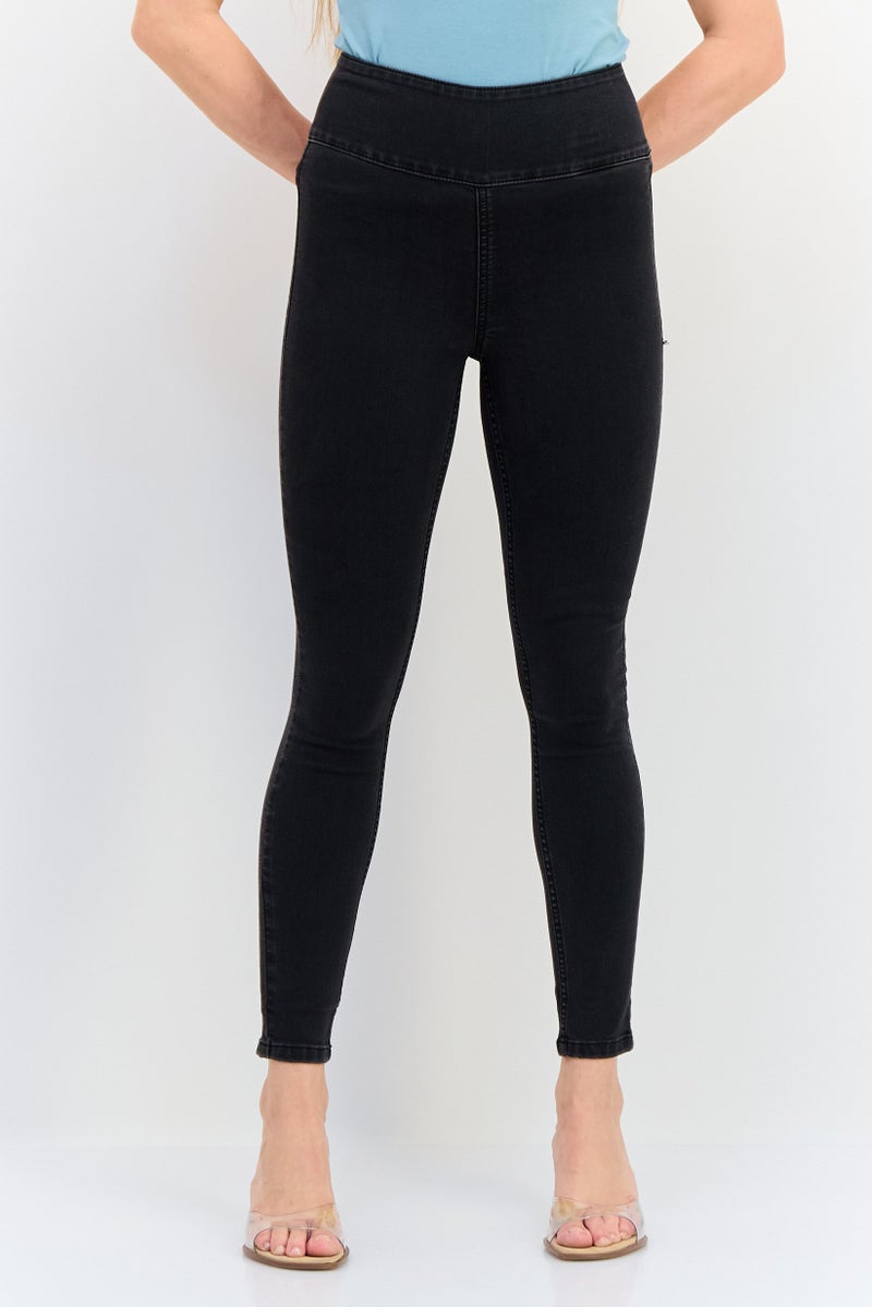 ONLY Jdy x Only Women Skinny Fit Solid Stretchable Jeggings, Washed Black - Image 1