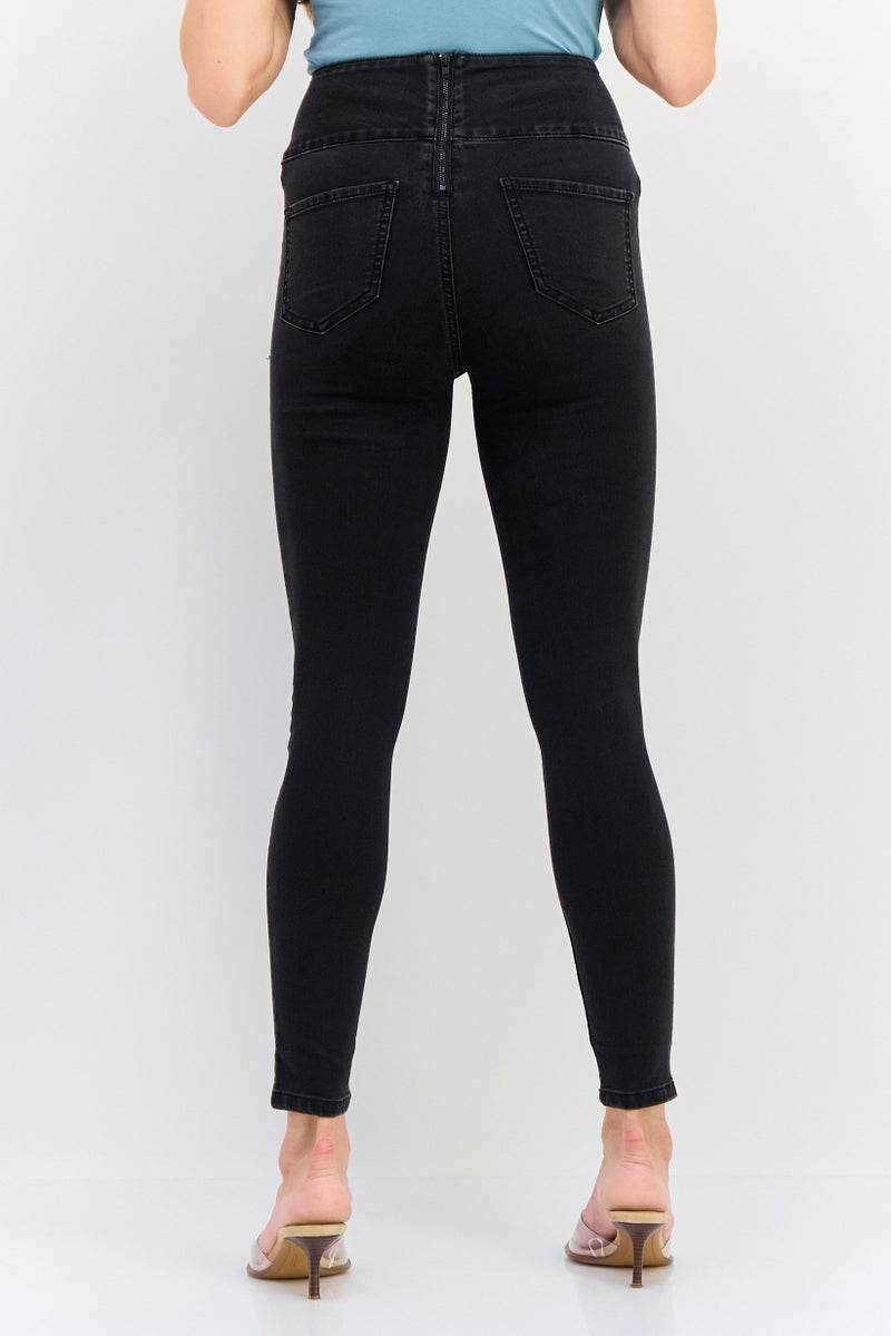 ONLY Jdy x Only Women Skinny Fit Solid Stretchable Jeggings, Washed Black - Image 2