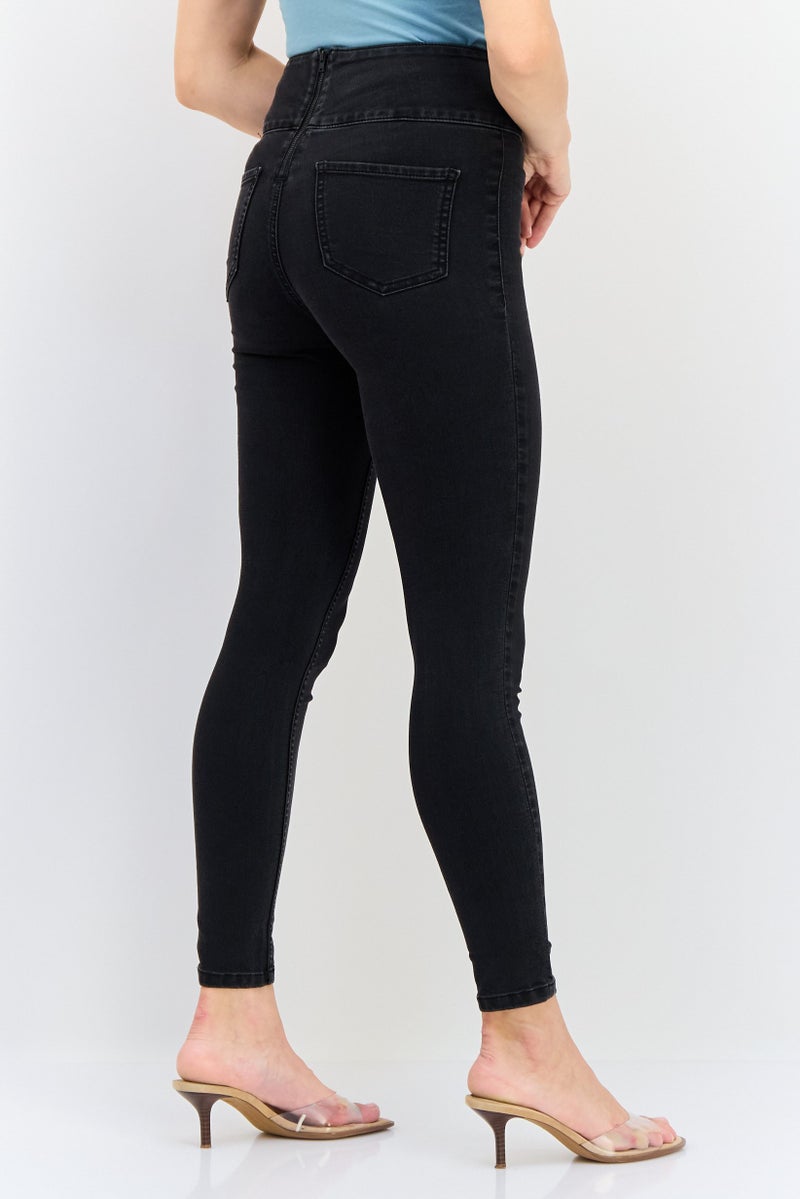 ONLY Jdy x Only Women Skinny Fit Solid Stretchable Jeggings, Washed Black - Image 3