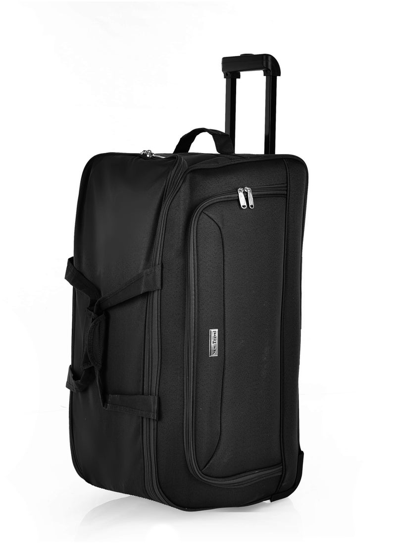 NEW TRAVEL New Travel Duffle Bag Luggage Set, Fabric Trolley Travel Bag Set with Carry On Cabin Sizes, 2 Wheels and Telescopic Handle, 4 Pieces, Size 19/21/23/26 Inches, DF01/4P (Black)  - Image 5