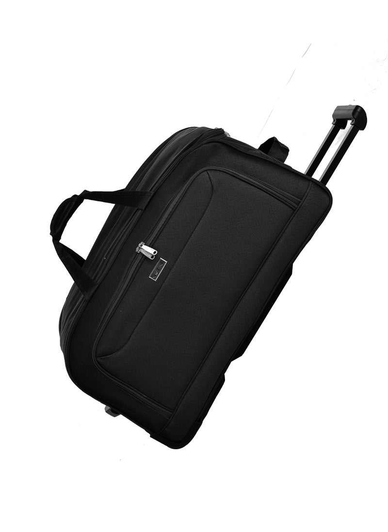 NEW TRAVEL New Travel Duffle Bag Luggage Set, Fabric Trolley Travel Bag Set with Carry On Cabin Sizes, 2 Wheels and Telescopic Handle, 4 Pieces, Size 19/21/23/26 Inches, DF01/4P (Black)  - Image 3