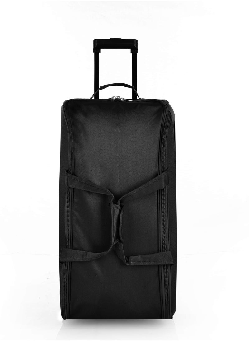 NEW TRAVEL New Travel Duffle Bag Luggage Set, Fabric Trolley Travel Bag Set with Carry On Cabin Sizes, 2 Wheels and Telescopic Handle, 4 Pieces, Size 19/21/23/26 Inches, DF01/4P (Black)  - Image 4