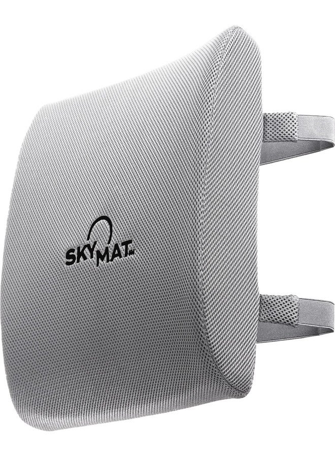 سكاي سوليوشنز وسادة دعم أسفل الظهر من سكاي سوليوشنز لكرسي المكتب - وسادة دعم أسفل الظهر والمقعد - وسادة دعم أسفل الظهر من إسفنج الذاكرة للمكتب والسيارة والأريكة والسفر - رمادي - Image 1