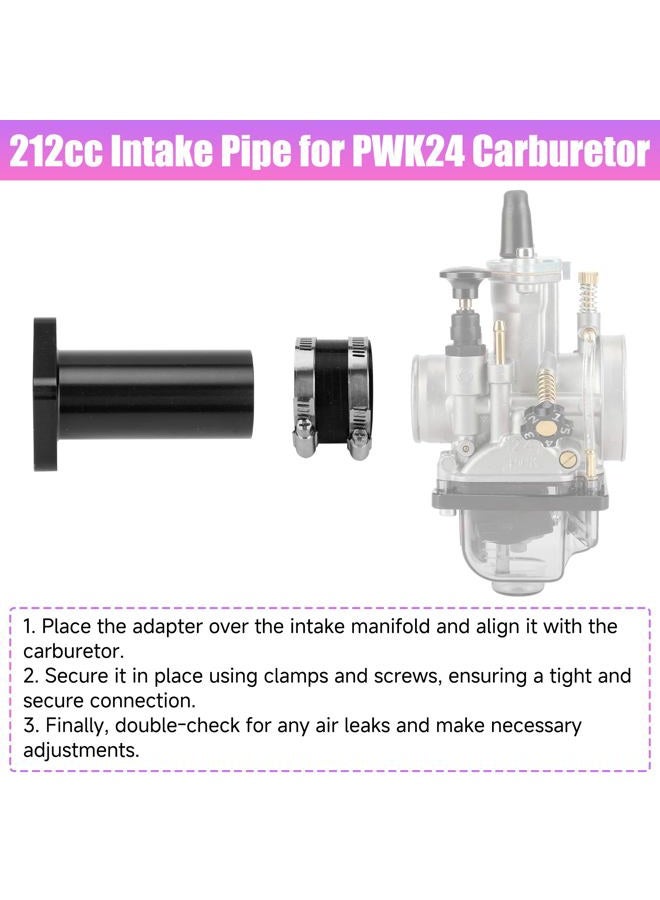 CILOYU 212cc Intake Pipe Inlet Manifold Kit for PWK24 Carburetor Predator 212cc 224cc 196cc 200cc Coleman CT200U BT200X KT196 Baja Warrior Mb200 GX200 6.5hp Mini Bike Go Kart High Performance Parts - Image 3