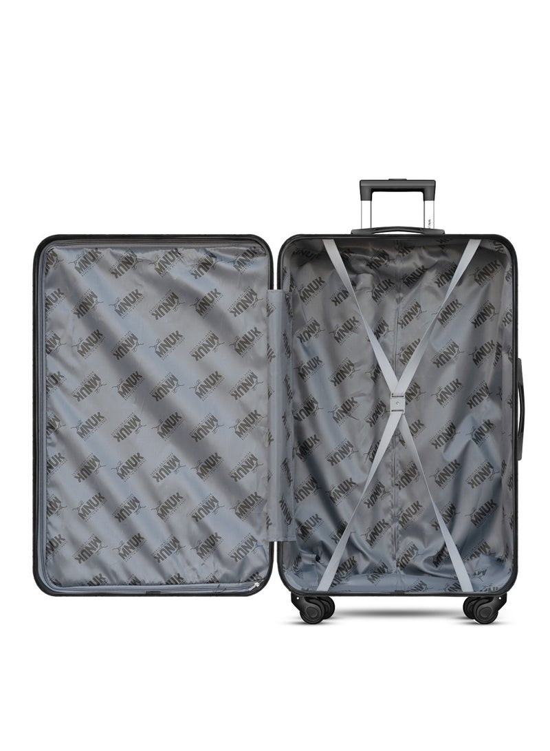 MNUK Pilgrimage Checked Luggage | Hardside Soft Handle Trolley with TSA Lock| 360° 4 Wheeler| Large-28 Inch, Silver - Image 3