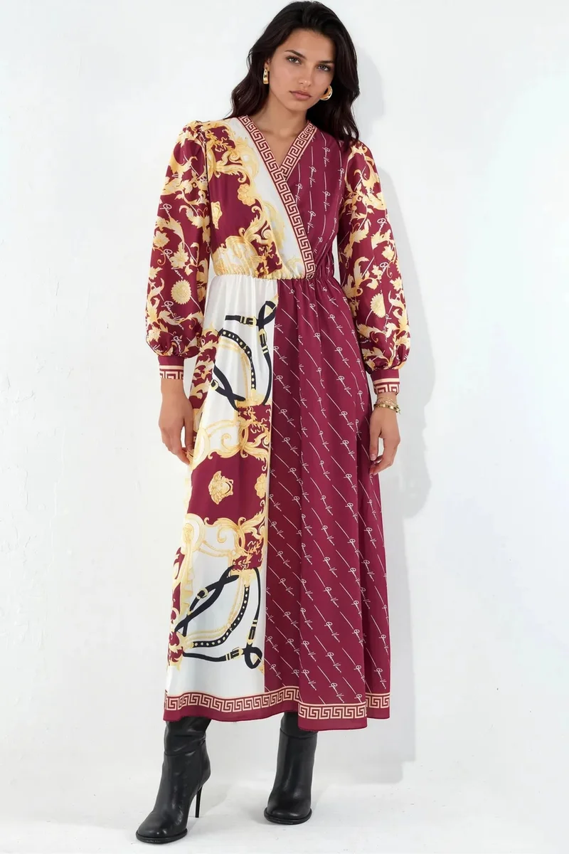Jennyfer Printed Belted Maxi Dress