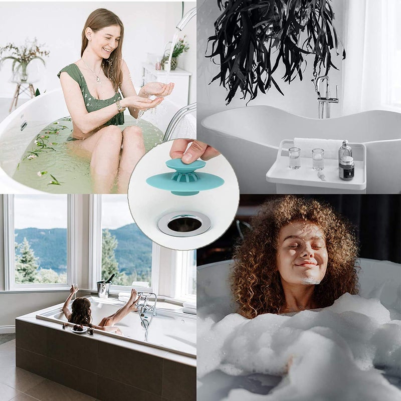 KPNG Shower Drain Stopper - Silicone Bathtub Sink Stopper Hair Trap Hair Catcher Bathtub Drain Strainers Protectors Cover for Floor Laundry Kitchen and Bathroom (Pack of-3, Random) - Image 4