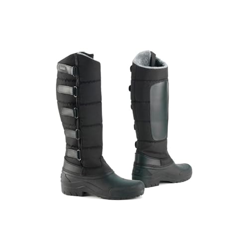 OVATION Women's Blizzard Fleece-Lined Canvas Equestrian Horse Riding Winter Boots, Black, 5 (36 EU) - Image 4