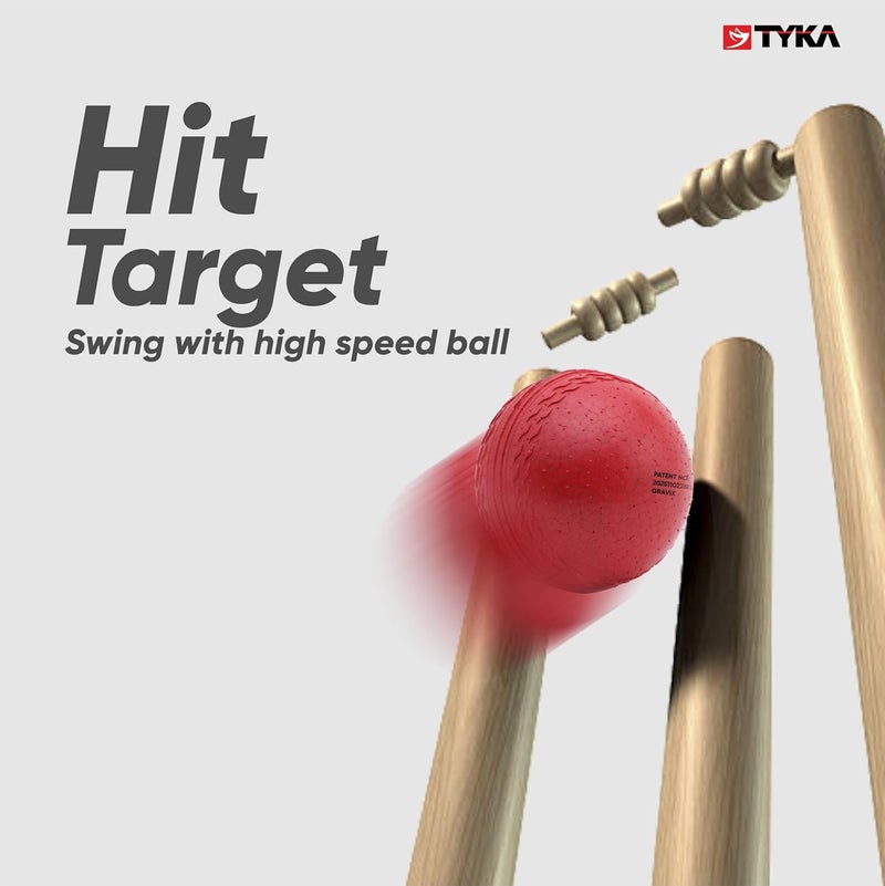 TYKA Cricket Ball Heavy Gravix Moisture Resistant 145± GMS - Eco-Friendly Training Ball | All Weather Durable Performance | True Bounce, Engineered Power (All Levels) Pack of 3 (Red) - Image 5