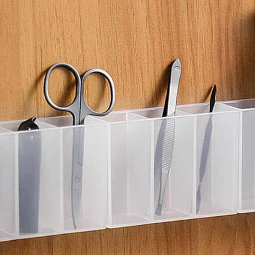 JBM ENTERPRISE Mini Wall Mount Storage Box, 12 Compartment Organizer for Lipstick, Nail Paint, Toothbrush & Makeup Brushes, Multipurpose Desk & Bathroom Organizer for Small Accessories, No Drill - Image 3