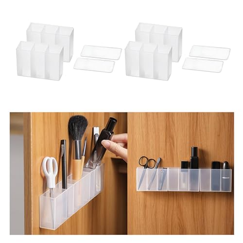 JBM ENTERPRISE Mini Wall Mount Storage Box, 12 Compartment Organizer for Lipstick, Nail Paint, Toothbrush & Makeup Brushes, Multipurpose Desk & Bathroom Organizer for Small Accessories, No Drill - Image 1