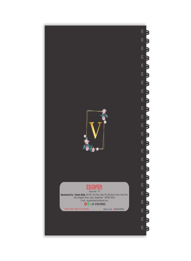 ESCAPER V Letter Notebook, Ruled - A5 V Initial Notebook, V Alphabet Notebook, Diary Notepad, Diary for Office, Diary for Gift, Diary for Men, Diary for Women - Image 2