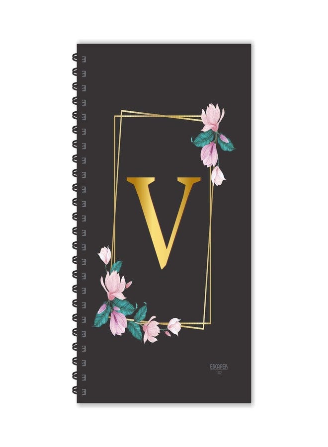 ESCAPER V Letter Notebook, Ruled - A5 V Initial Notebook, V Alphabet Notebook, Diary Notepad, Diary for Office, Diary for Gift, Diary for Men, Diary for Women - Image 1