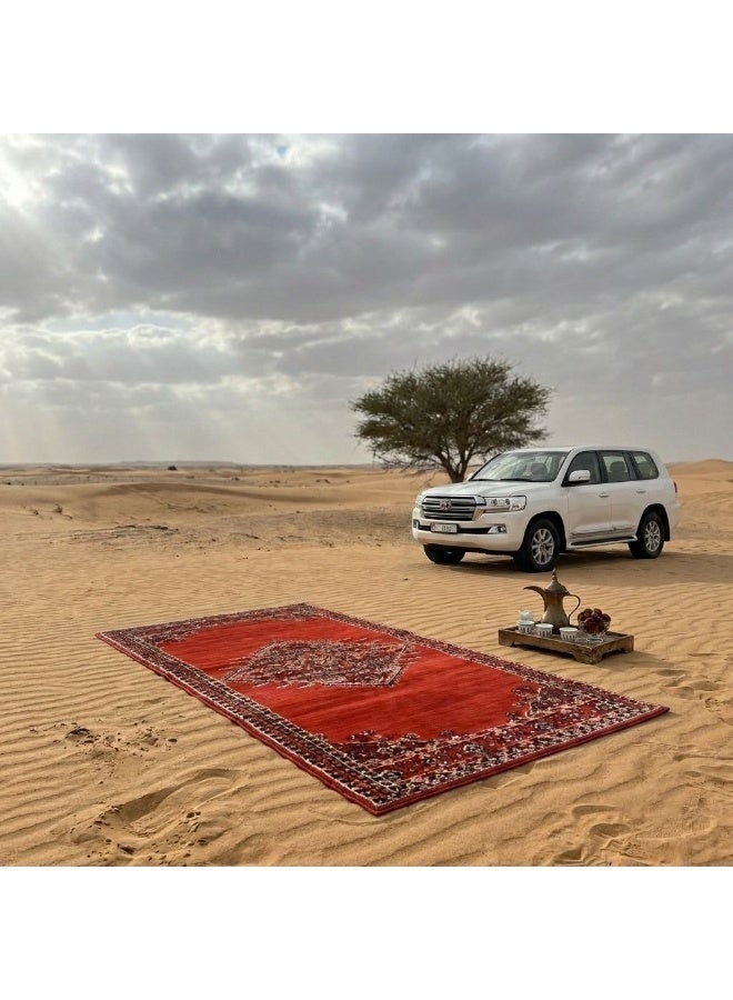 القفاري سوبر تيما مدة حمراء للمجالس والجلسات الخارجية والتخييم، تصميم عربي أصيل، عملية للرحلات البرية، مقاس 80x200 سم - Image 2