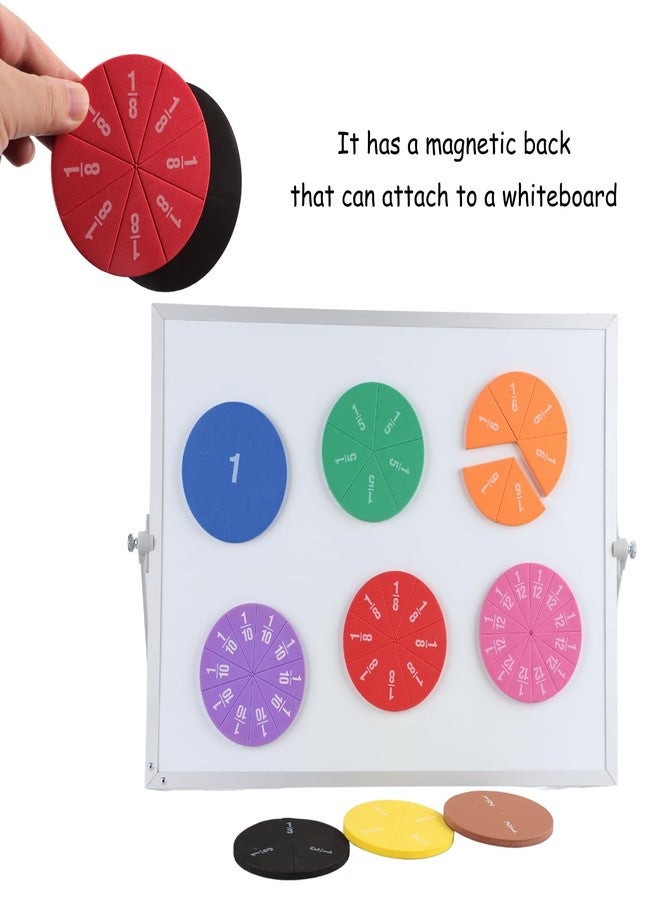 EHR Magnetic Fraction Circles Classroom Set, Fraction Math Manipulatives for Small Group Learning, Hands-On Elementary Math Teaching Tools, 6 Sets - Image 3