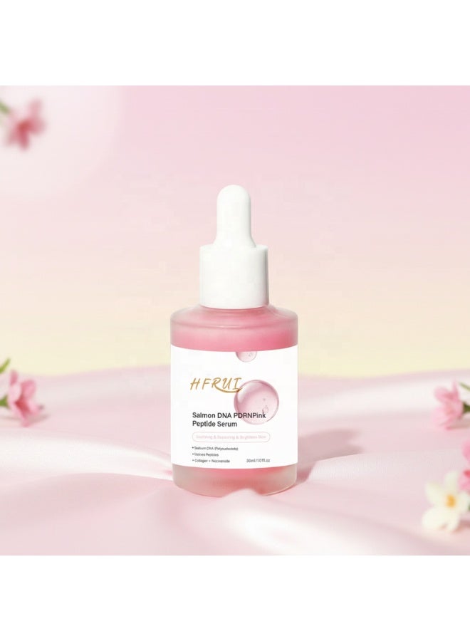 HFRUI PDRN Pink Peptide Serum with Salmon DNA | Pink Glow Serum with Peptides & Niacinamide for Hydration & Firm-Looking Skin | Uneven Tone Care | Skincare, 30ml - Image 1