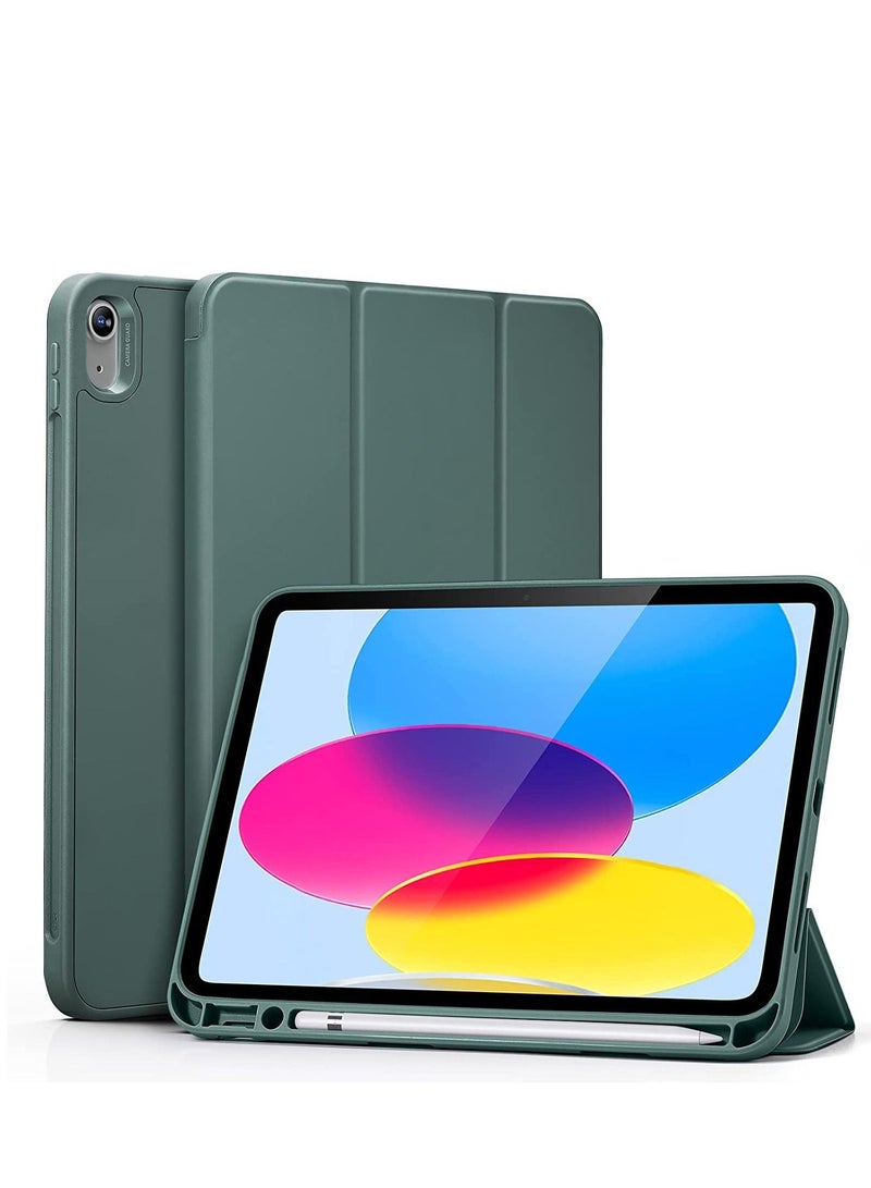 جينيكست حامل ذكي واقٍ ناعم من البولي يوريثان الحراري ثلاثي الطي مع غطاء حامل قلم رصاص لجهاز iPad 10th Generation 10.9 Inch (2022) - Image 1