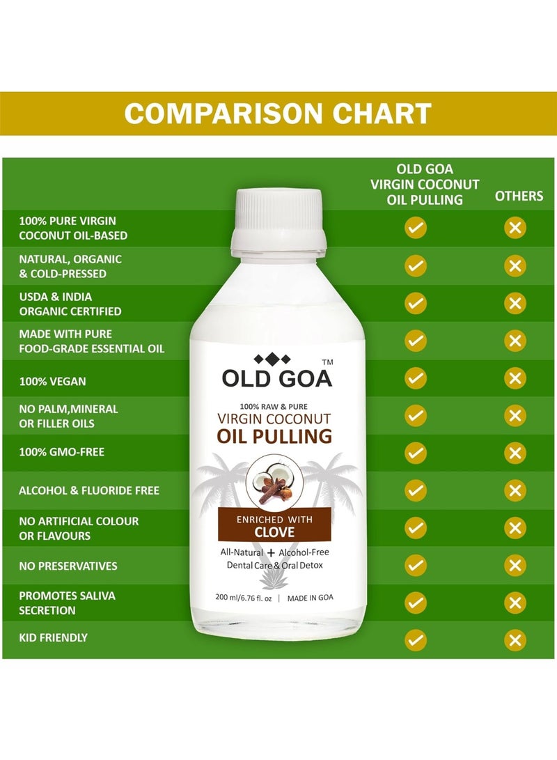 OLDGOA غسول فم بزيت جوز الهند البكر غني بالقرنفل | لأسنان ولثة صحية، ورائحة فم كريهة، وتبييض الأسنان، وانتعاش النفس | العناية بالفم والأسنان | 200 مل - Image 4