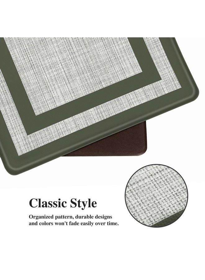 Mattitude Kitchen Mats Set of 2 Cushioned Anti-Fatigue Non-Skid Rug Sets Ergonomic Comfort Standing Mat for Kitchen, Floor, Office, Sink, Laundry,Green - Image 2