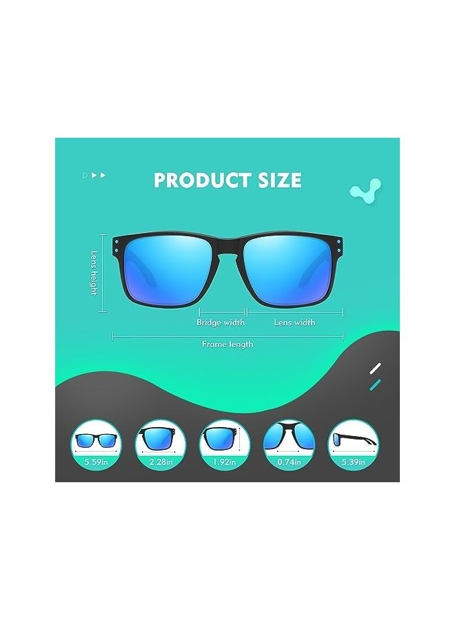 بروماس نظارات شمسية مستقطبة للرجال والنساء نظارات شمسية رياضية كلاسيكية مستطيلة الشكل حماية من الأشعة فوق البنفسجية 400 للرجال والنساء نظارات شمسية رياضية للقيادة في الهواء الطلق وصيد الأسماك - Image 4
