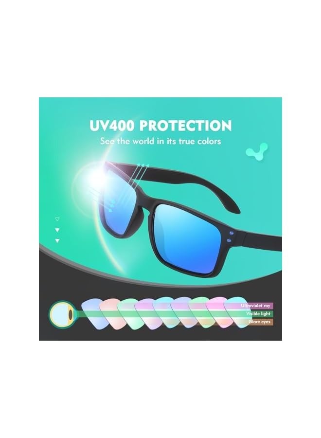 بروماس نظارات شمسية مستقطبة للرجال والنساء نظارات شمسية رياضية كلاسيكية مستطيلة الشكل حماية من الأشعة فوق البنفسجية 400 للرجال والنساء نظارات شمسية رياضية للقيادة في الهواء الطلق وصيد الأسماك - Image 5