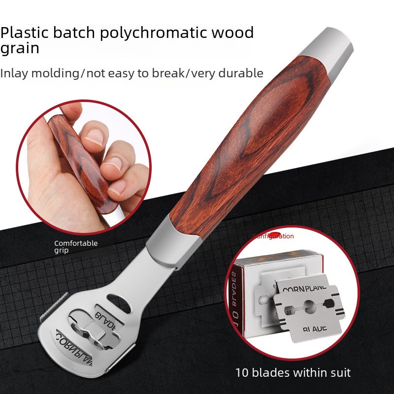 wood handle foot Planer set foot care dead skin repair foot file scraping knife pedicure tool - Image 2