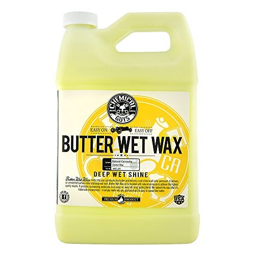Chemical Guys WAC_201 Butter Wet Wax, Deep Wet Shine for Cars, Trucks, SUVs, RVs & More, 128 fl oz (1 Gallon) Banana Scent - Image 1