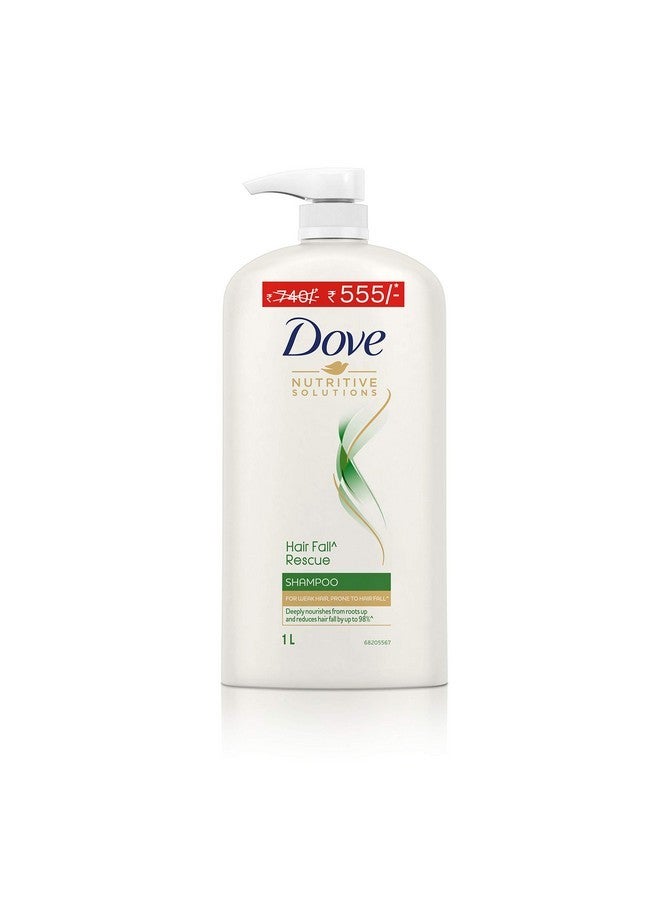 Dove Hair Fall Rescue Shampoo For Weak Hair Prone To Hairfall, Deeply Nourishes From Roots Up And Reduces Hair Fall By Up To 98%, 1 Ltr - Image 1