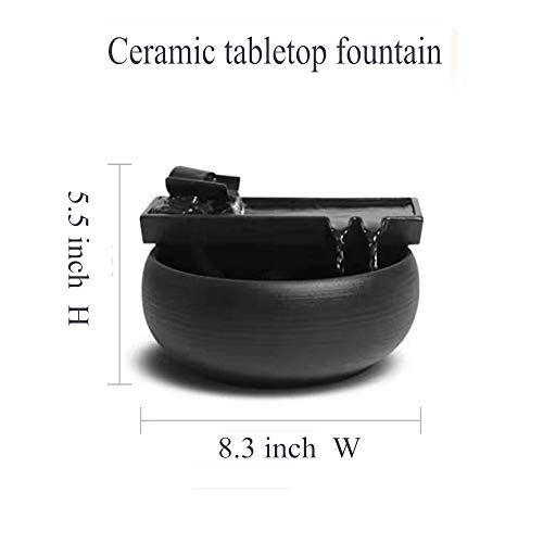 Andady Ceramic Tabletop Fountain for Indoor and Outdoor Table Desk Office Patio (Ceramic Fountain) - Image 2