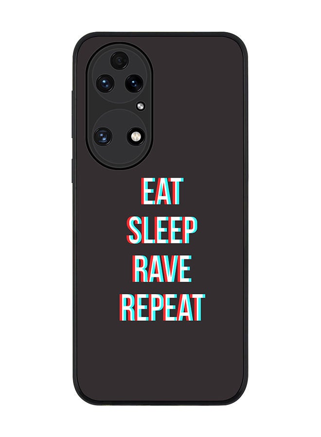 Stylizedd Rugged Black edge case for Huawei P50 Slim fit Soft Case Flexible Rubber Edges Anti Drop TPU Gel Thin Cover - Rave Routine - Image 1