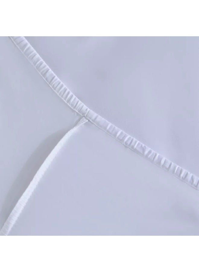 Home Auraa 7-Piece Premium White Comforter Bedding Set | 220 x 240 cm Comforter | 180 x 200 x 30 cm Fitted Sheet | 300 Thread Count | 100% Cotton with Premium Microfiber Filling - Image 5