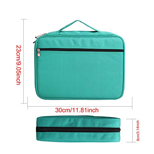 BOMKEE Pencil Case for Adults 220 Slots Colored Pencils Gel Pen Organizer Bag with Zipper for Artist Handy Glitter Gel Pens, Refills, Waterproof Coloring Holder Pencils Case(Green) - Image 3