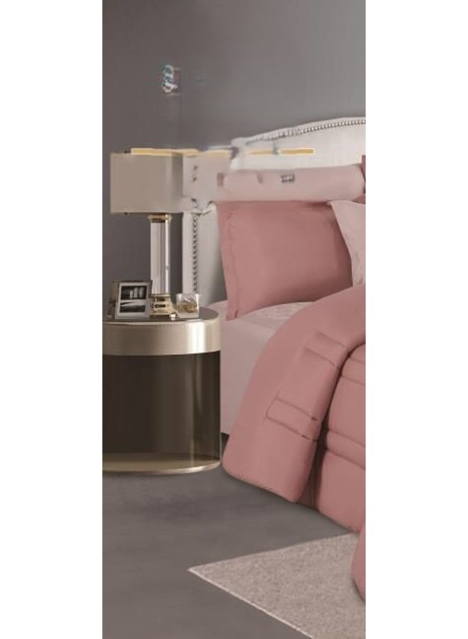 ريد روز طقم لحاف مفرش سرير نفرين  فندقي ذو طابع وجهين ليضيف الجمال الى ديكور غرفتك ، مايكروفايبر، 8 قطع مقاس اللحاف 260x240 سم - Image 2