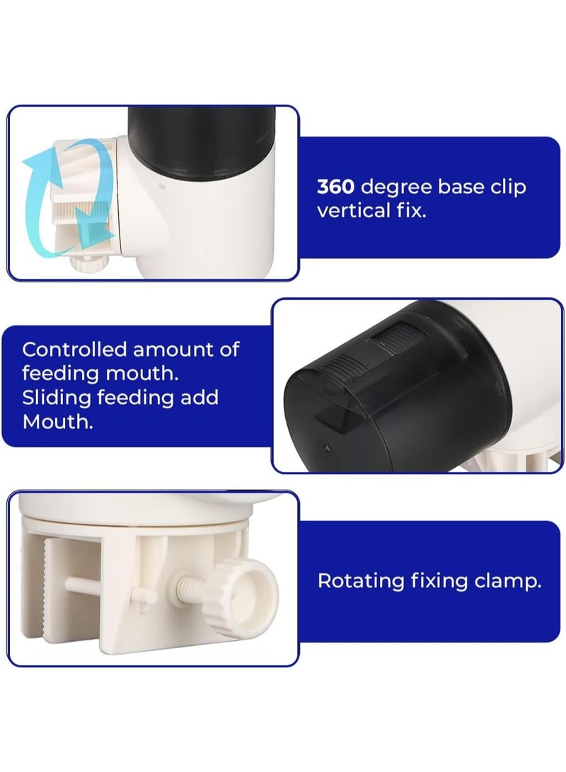 Automatic Fish Feeder with Timer, 360° Rotating Base, Moisture-Proof Auto Aquarium Food Dispenser for Fish, Turtles – 200ml Capacity, Programmable Electric Feeder for Vacation & Daily Feeding - Image 5