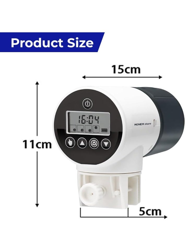 Automatic Fish Feeder with Timer, 360° Rotating Base, Moisture-Proof Auto Aquarium Food Dispenser for Fish, Turtles – 200ml Capacity, Programmable Electric Feeder for Vacation & Daily Feeding - Image 2