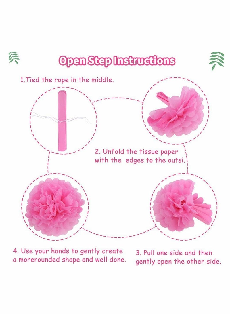 Loquat Flamingo and Pineapple Party Decorations, Honeycomb Ball Paper Lanterns, Paper Fans, and Pom Poms for Tropical Birthday Luau and Bachelorette Celebrations - Image 4