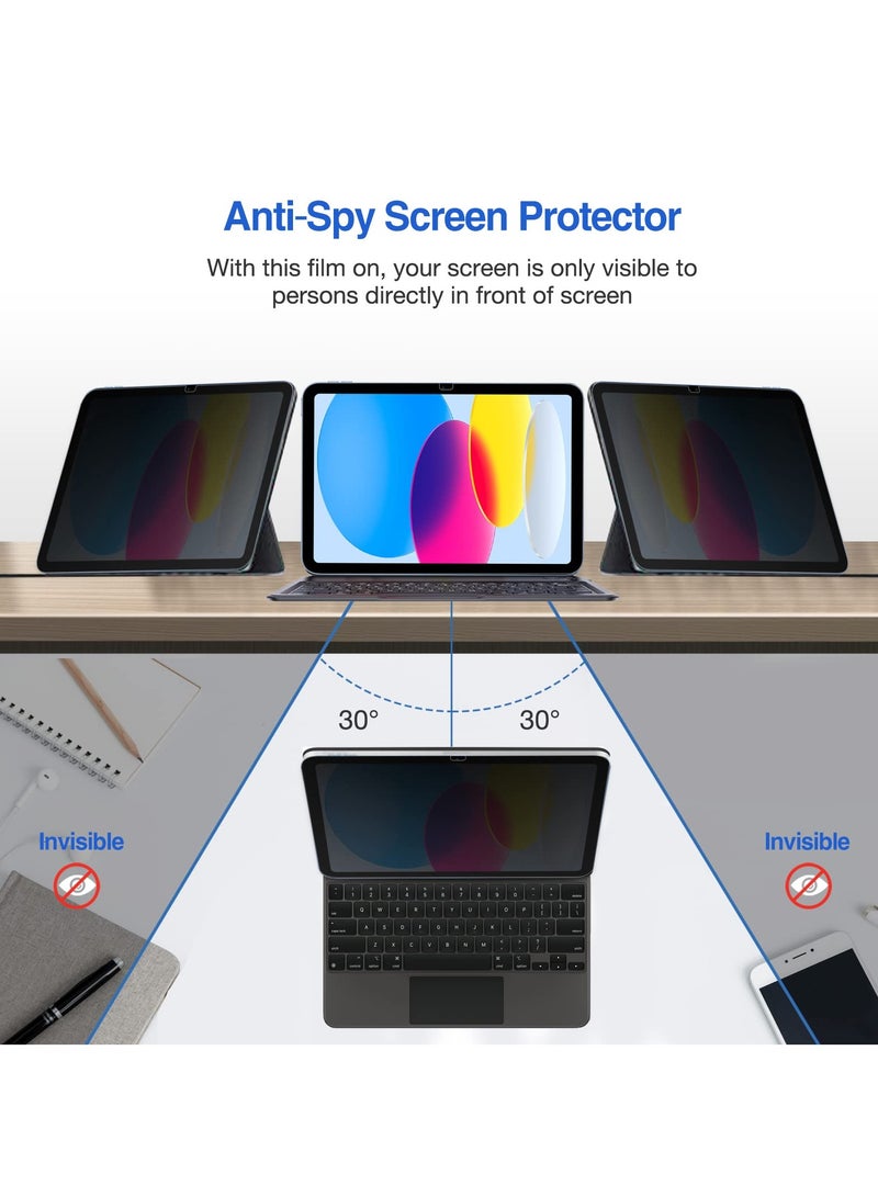 Procases iPad 10th Generation 10.9 Inch 2022 Privacy Screen Protector Anti Spy Tempered Glass Film Guard - Image 5