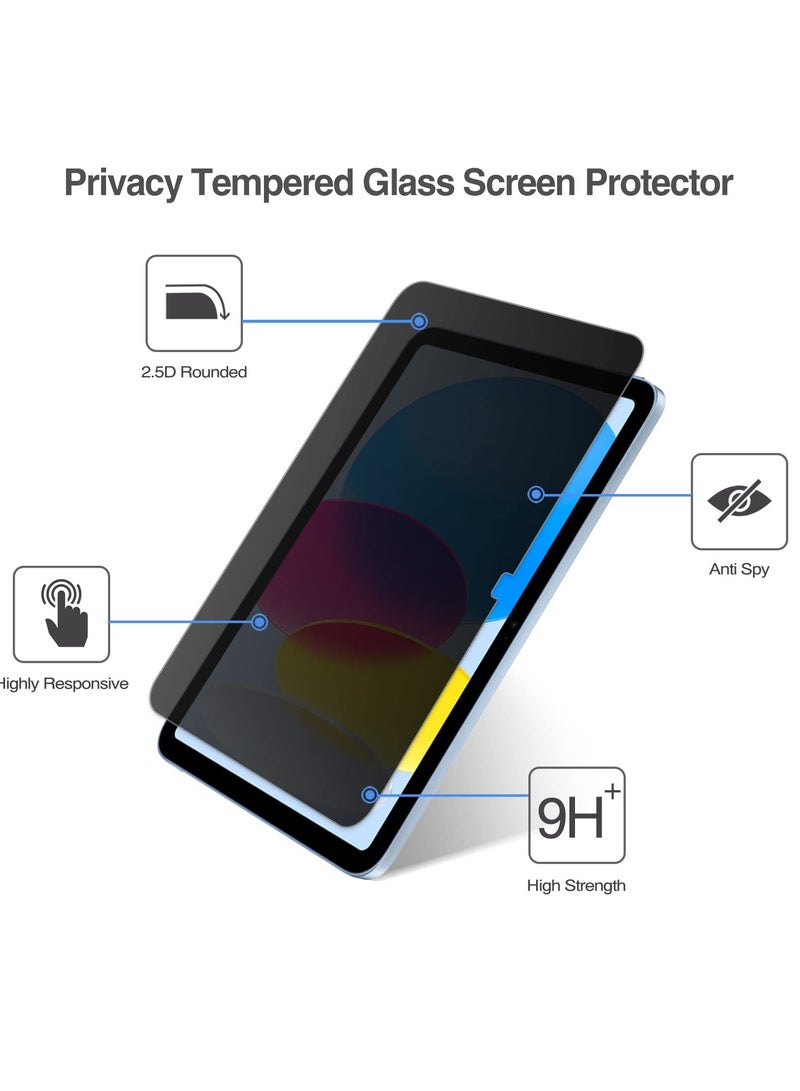 Procases iPad 10th Generation 10.9 Inch 2022 Privacy Screen Protector Anti Spy Tempered Glass Film Guard - Image 2