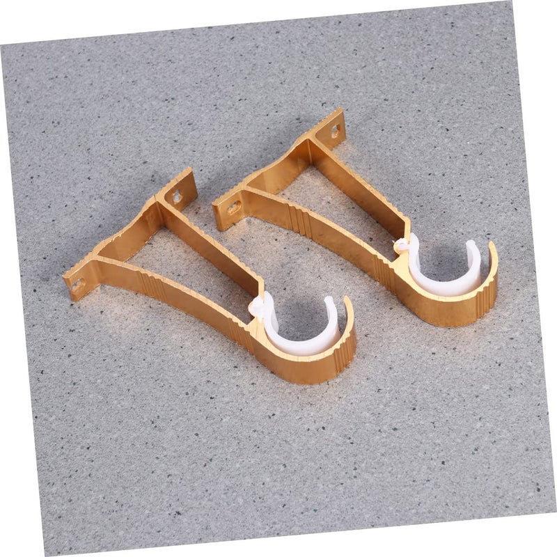 2Pcs Gold Alloy Curtain Rod Brackets Sturdy Mounting Holder For Roman Pole - Image 5